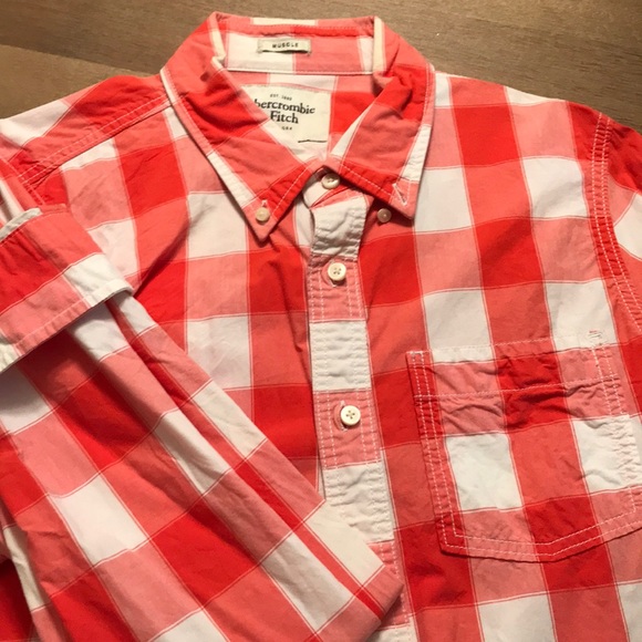Abercrombie & Fitch Other - Abercrombie & Fitch Button Up Red/Salmon XXL